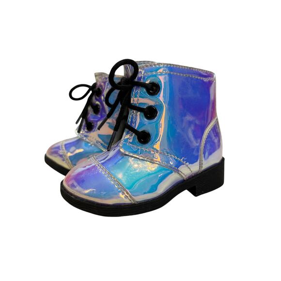 5/$20 Holographic Lace-Up Boots - Wonder Nation - 5C - Picture 1 of 4